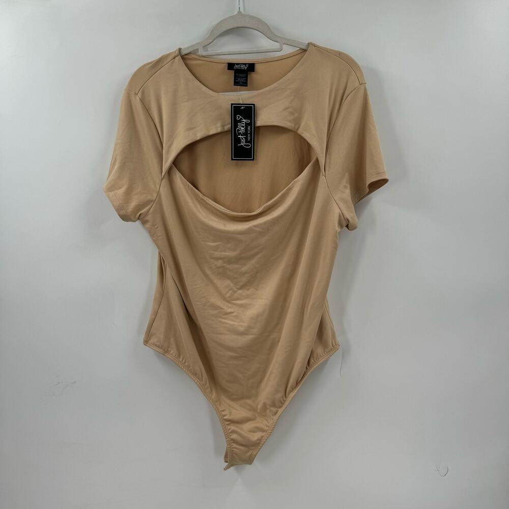 NWT Just Polly tan bodysuit